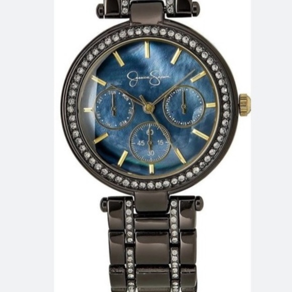 Jessica Simpson Bundle-Long Wallet NWOT & Crystal Gunmental Watch NWT - Picture 3 of 14